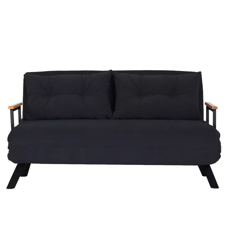 2-sits bäddsoffa Atelier del Sofa Sando Svart Polyester 133x175x41 cm - Bäddsoffor - 8683342998772 - 1