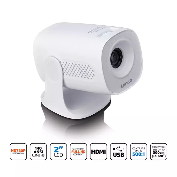 720P LCD-projektor med 180° roterbart stativ - TV-apparater och mediaspelare - 8711902108832 - 1