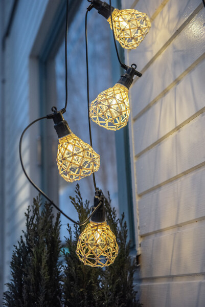 Boho led-rottinkilyhdyt 6 kpl ip44 - Dekorationsljus - 6435200288912 - 1