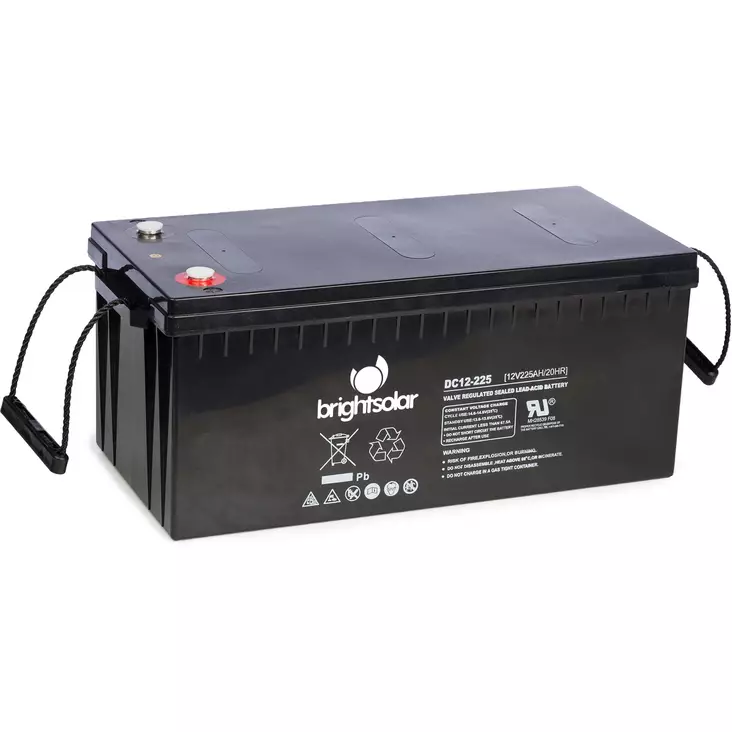 Akku Brightsolar DC12-225 AGM suljettu - Batterier - 6438014197982 - 1