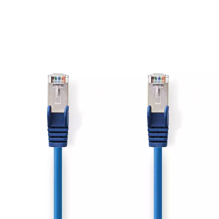 CAT5e nätverkskabel | SF/UTP | RJ45 hane | RJ45 hane | 15.0 m | Rund | PVC | Blå | Kuvert - Dator och nätverk - 5412810276042 - 1
