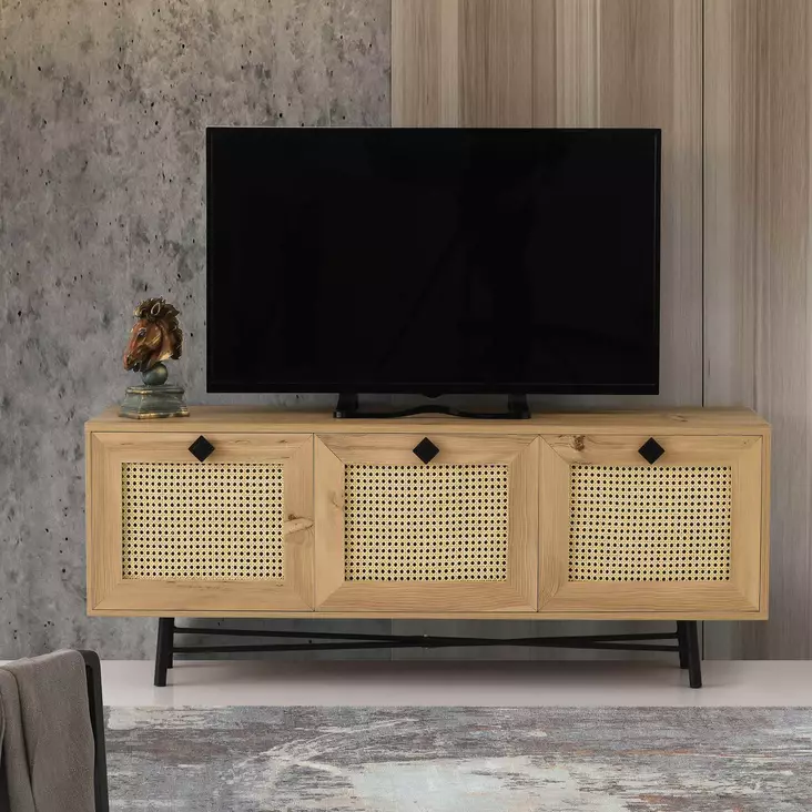 TV-bänk Hanah Home Alcazar 140 Ek Spånskiva 140x55x40 cm - TV-bänkar - 8682870168602 - 1