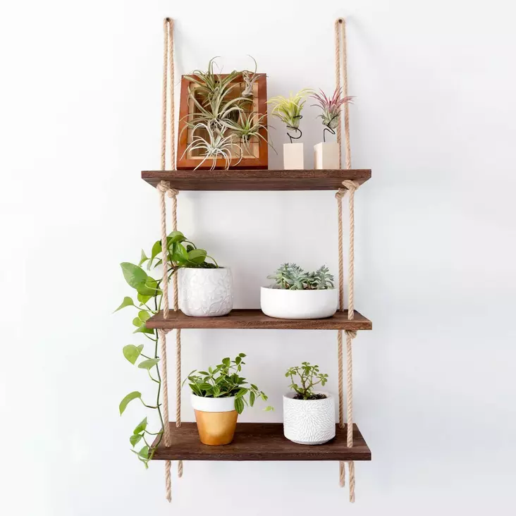 Vägghylla Hanah Home Aa041 V2 Valnöt Massivt Trä 40x110x14 cm - Vägghyllor - 8681875137002 - 1