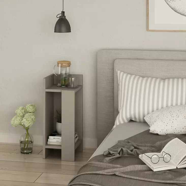 Sängbord Hanah Home Elos Light Mocha Spånskiva 25x60x27 cm - Nattduksbord - 8681875274042 - 1
