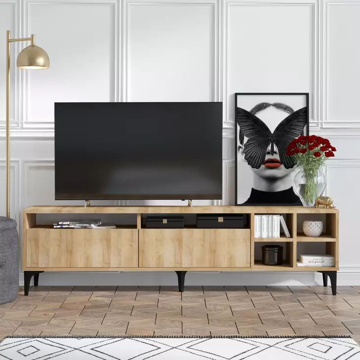 TV-bänk Hanah Home Eva Ek Spånskiva 180x52x35 cm - TV-bänkar - 8682870753532 - 1