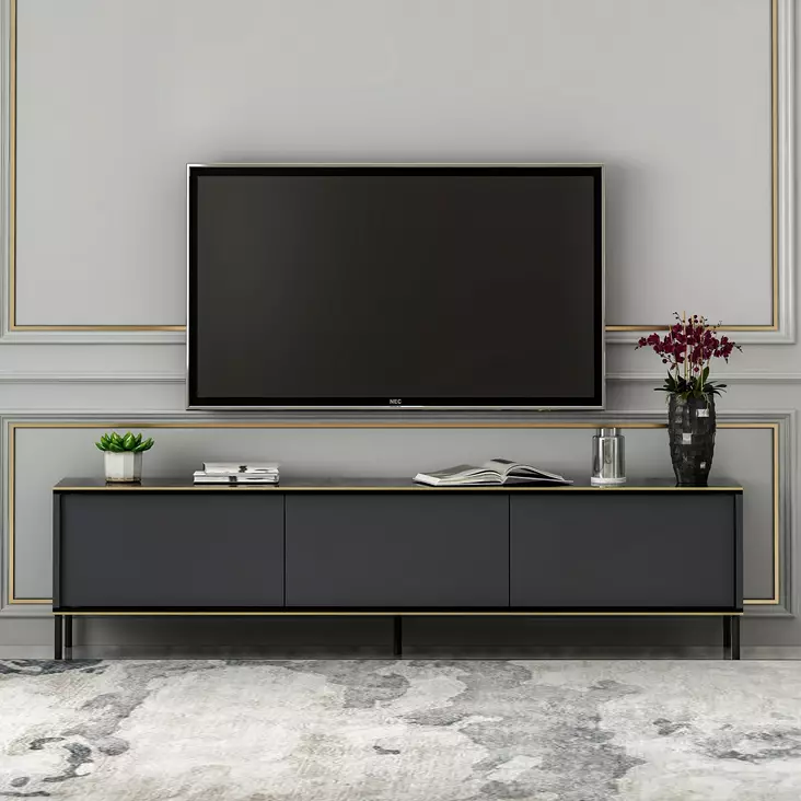 TV-bänk Hanah Home Imaj Antracit Spånskiva 180x45,2x35 cm - TV-bänkar - 8683743528042 - 1