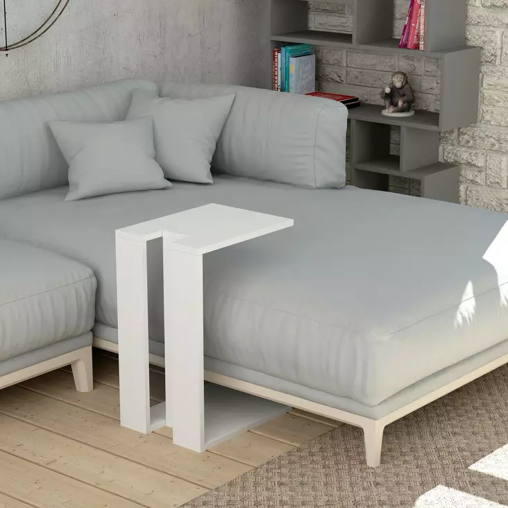 Sidobord Hanah Home Muju Vit Spånskiva 30x57x40 cm - Sidobord och extrabord - 8681875277982 - 1