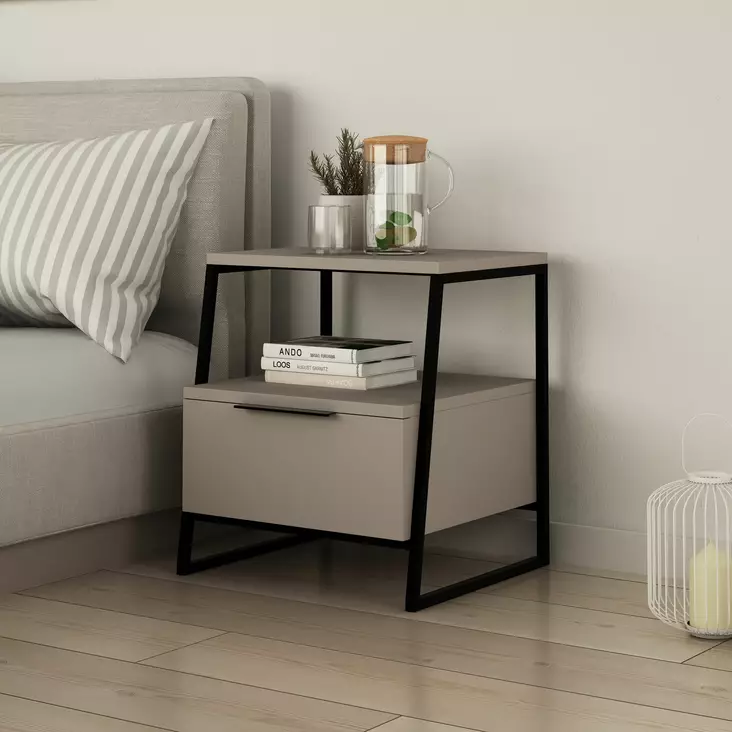 Sängbord Hanah Home Pal Light Mocha Spånskiva 45x50x41 cm - Nattduksbord - 8683342782692 - 1