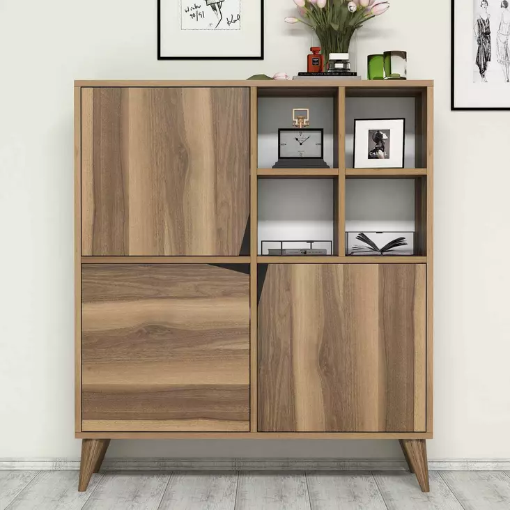 Förvaringsskåp Hanah Home Pulse Valnöt Spånskiva 100x115x30 cm - Skåp och byråer - 8681875413182 - 1