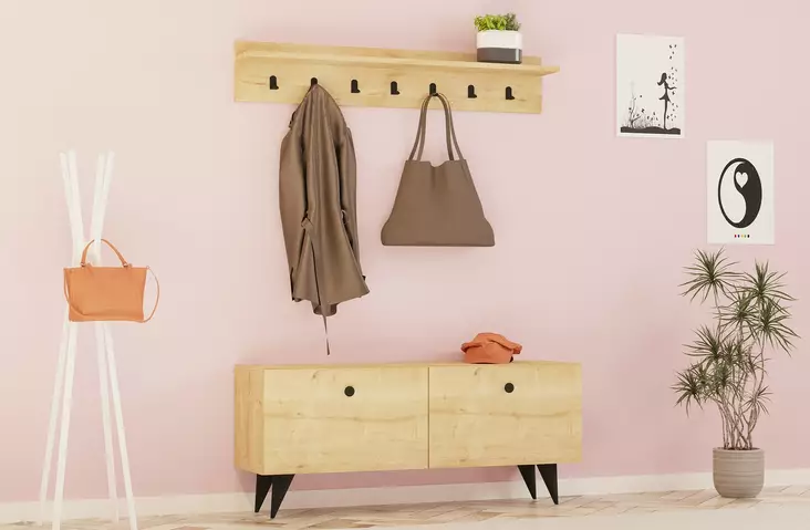 Hallmöbel Hanah Home Rupa Ek Spånskiva 113x48,5x35 cm - Möbler - 8683342460712 - 1
