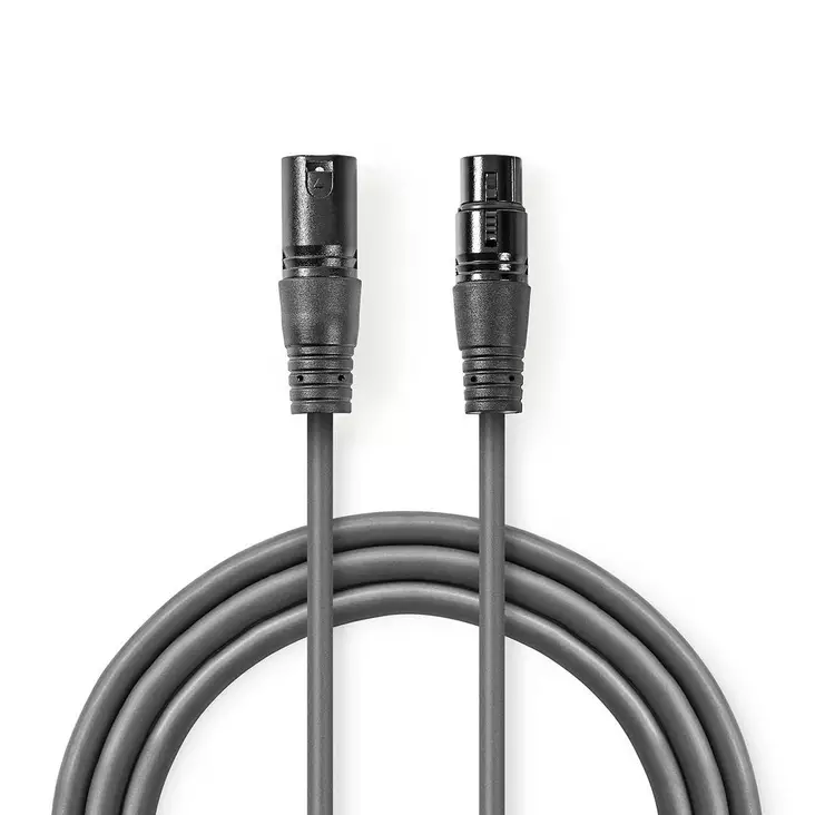 DMX adapterkabel | XLR 3-stifts hane | XLR 3-stifts hona | Nickelplaterad | 20.0 m | Rund | PVC | Mörkgrå | Presentbox - Ljudkablar - 5412810296002 - 1