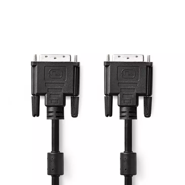DVI-kabel | DVI-D 24+1-Pin Hane | DVI-D 24+1-Pin Hane | 2560x1600 | Nickelplaterad | 2.00 m | Rak | PVC | Svart | Kuvert - Dator och nätverk - 5412810327812 - 1