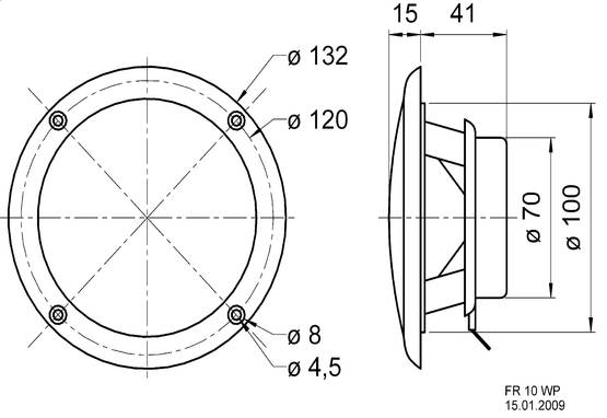 FR 10 WP - 4 Ohm (vit) - Saltvattenbeständig 10 cm (4") full-range driver - Högtalarelement och tillbehör - 4007540021102 - 2