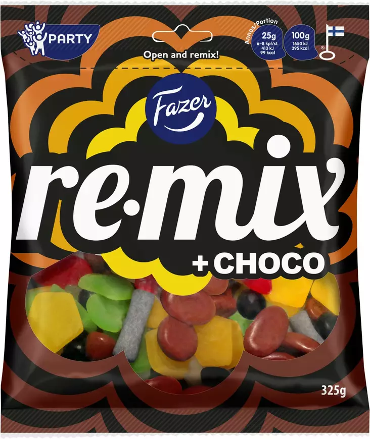 Remix 325g choco karkkikombo Fazer=20 - Godispåsar - 6416453034792 - 1