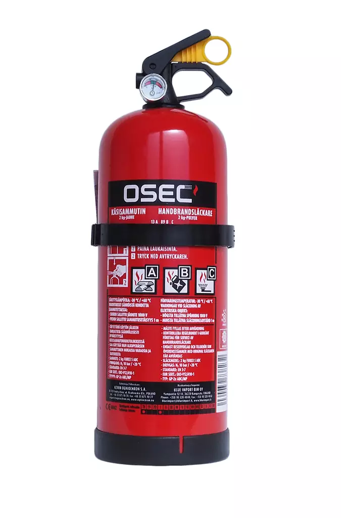 Brandsläckare 2 kg OSEC 13A 89B C - Brandsläckningsutrustning - 6430039738232 - 2