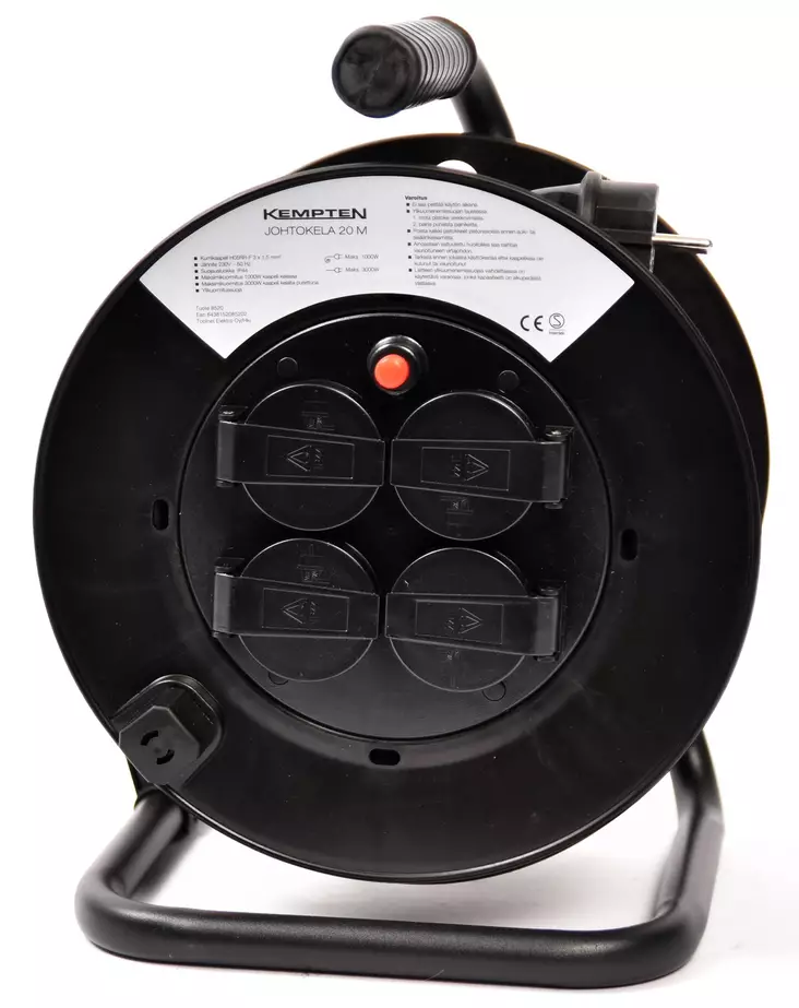 Kaapelikela 20m, 3x1,5mm Kempten - Förlängningskabelrullar - 6438152085202 - 1