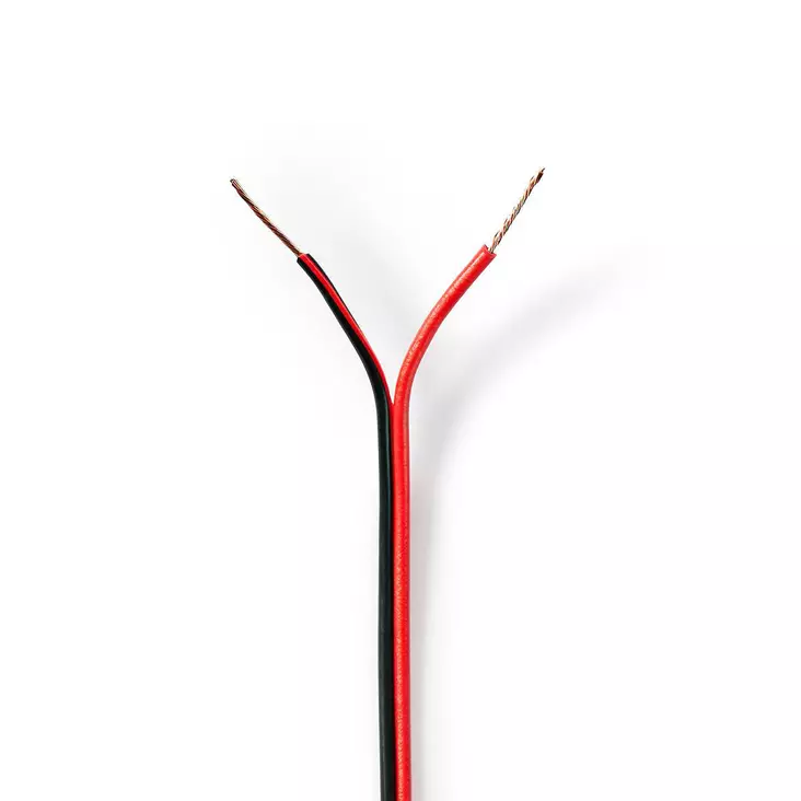 Högtalarkabel | 2 x 0.50 mm² | CCA | 100.0 m | Rund | PVC | Röd / Svart | Emballage - Ljudkablar - 5412810312382 - 1