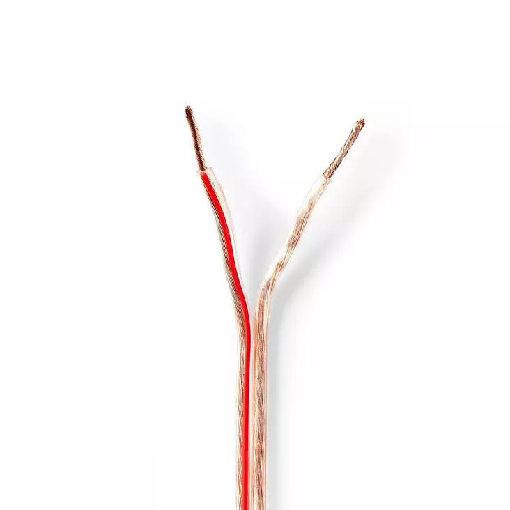 Högtalarkabel | 2 x 1.50 mm² | Koppar | 100.0 m | Rund | PVC | Transparent | Rulle - Ljudkablar - 5412810312092 - 1