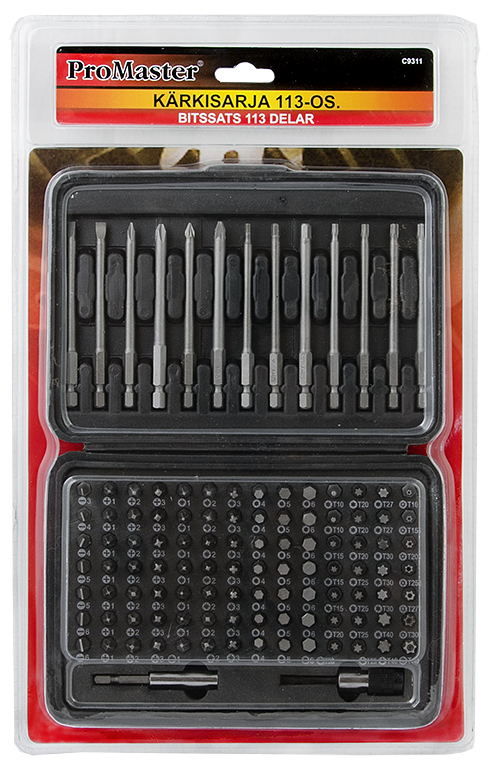Bitssats 113 delar - Skruvbits och hållare - 6420286893112 - 1