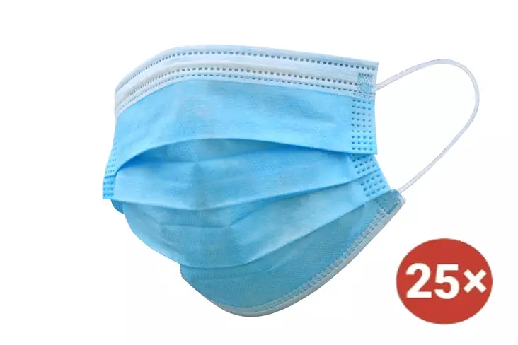 Munskydd 3-lager, 25 st - Munskydd och ansiktsmasker - 6438168108322 - 1