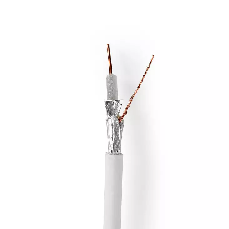 Koaxialkabel på Bobin | 4G / LTE säker | 75 Ohm | Trippel skyddat | ECA | 25.0 m | Koax | PVC | Vit | Presentbox - Antennkablar - 5412810306602 - 1