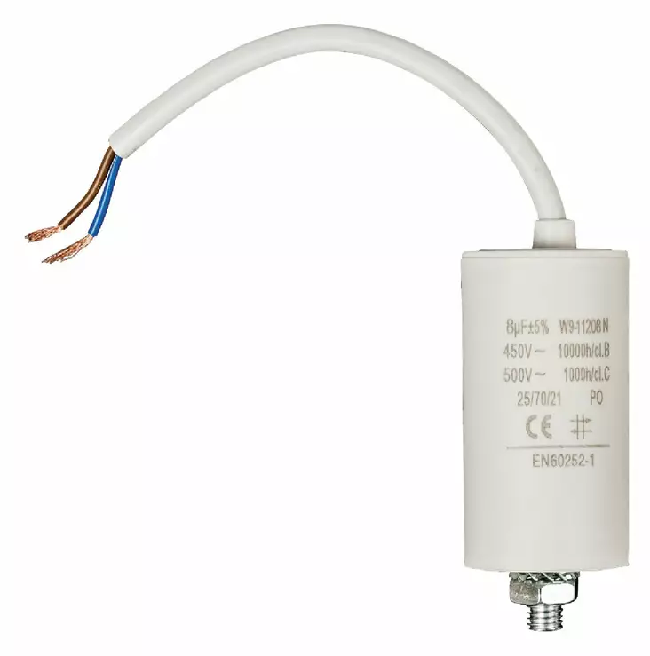 Kondensator | 8.0 uF | 450 V | Faston + Cable | 1 st. - Reservdelar - 5412810231782 - 1