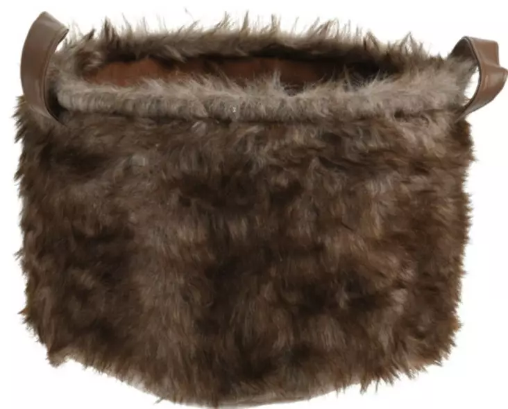 Kori tekoturkis kahvoilla koko M ruskea - Förvaringslådor och korgar - 8719987896972 - 1