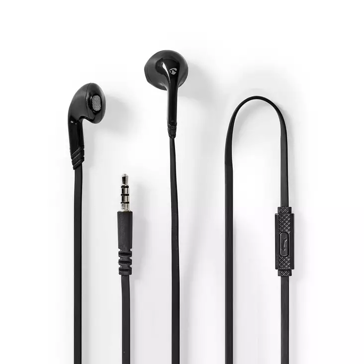 Trådbundna Hörlurar | 3.5 mm | Kabellängd: 1.20 m | Inbygd mikrofon | Volymkontroll | Svart - In-ear hörlurar - 5412810412532 - 1