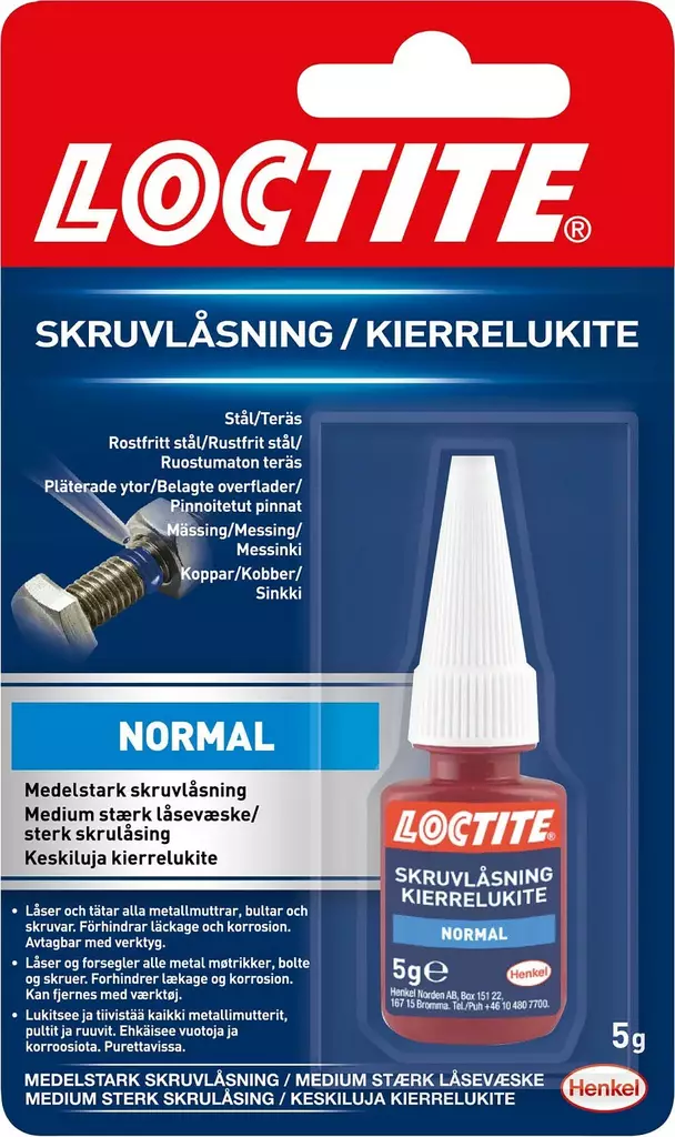 Loctite ruuvilukite, normaali lujuus 5 g - Limprodukter - 5010266352442 - 1