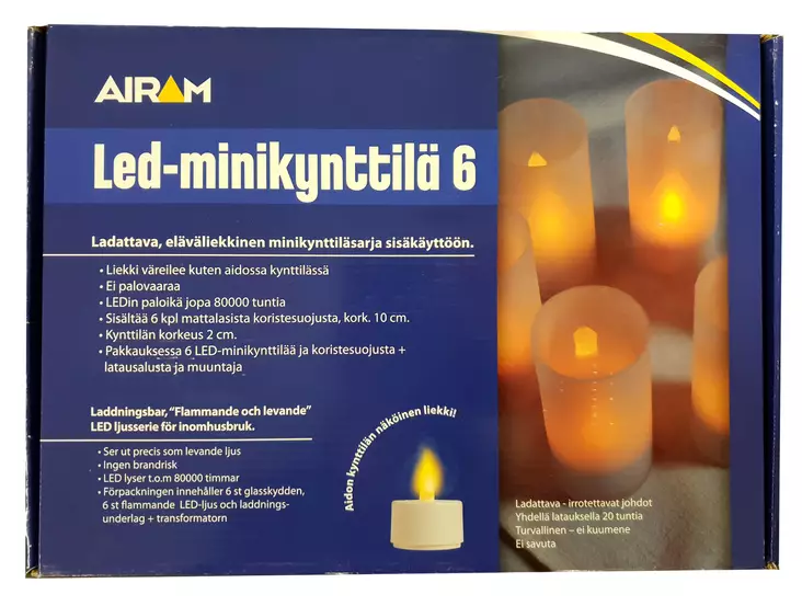 Led-minikynttil=C3=A4 ladattava 6 kpl - Ljus och lyktor - 6435200126382 - 1