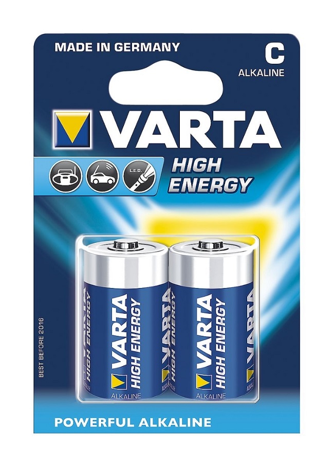 Batteri Varta High Energy C 2 st LR14 - Alkaliska batterier - 653-0001-12 - 1