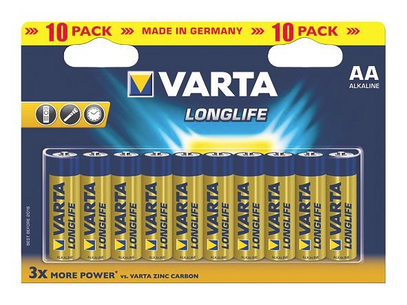 Batteri Varta Longlife AA 10 st - Alkaliska batterier - 4008496525232 - 1
