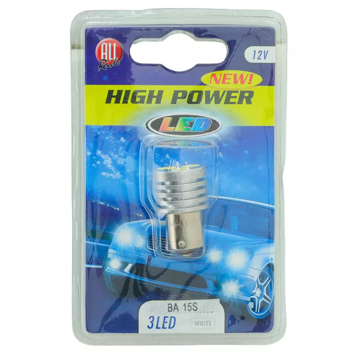 Polttimo12V, 3LED BA15S White - Strålkastare och glödlampor - 8711252344232 - 1