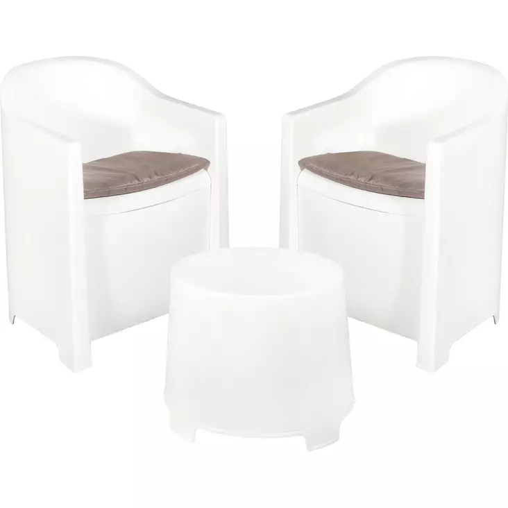 Trädgårdsbord och stolar Luna Vit - Trädgårdsmöbelgrupper - 8009271058002 - 1