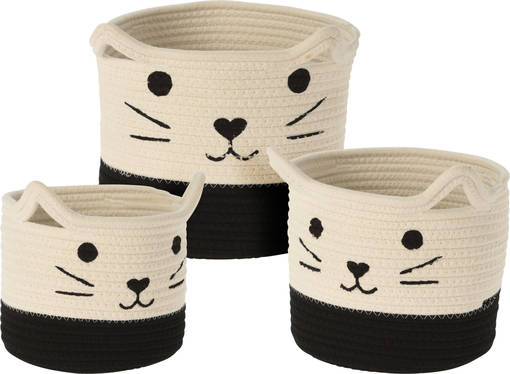 Puuvillakori kissa=20 - Förvaringslådor och korgar - 0283080110412 - 1