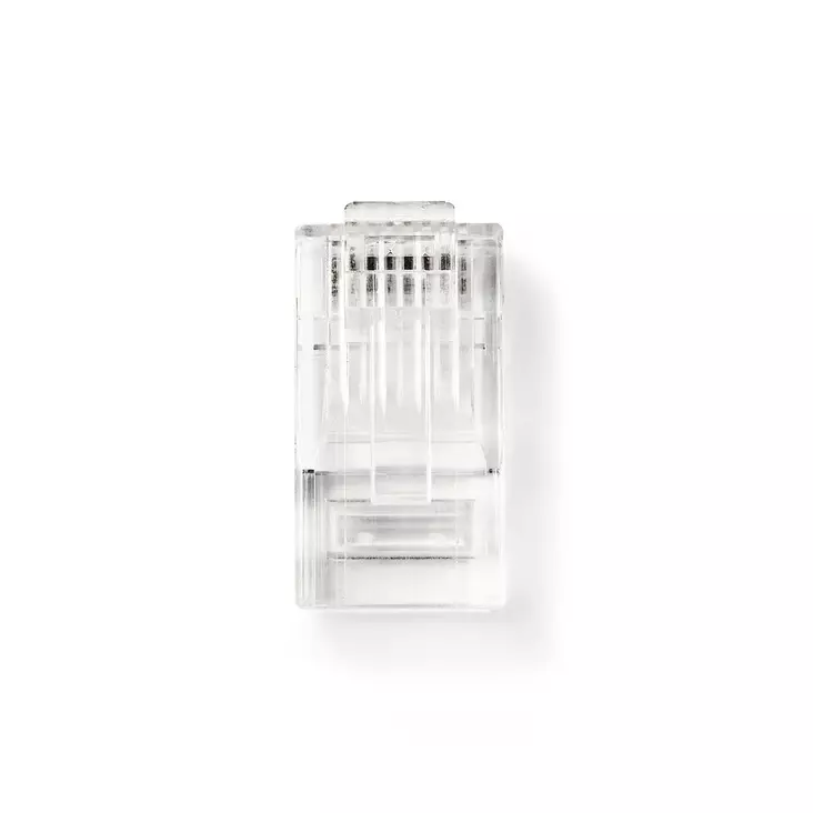 RJ45-kontakt | Hane | Strandad UTP CAT5 | Rak | Guldplaterad | 10 st. | Polycarbonate | Transparent | Låda - Dator och nätverk - 5412810424702 - 1