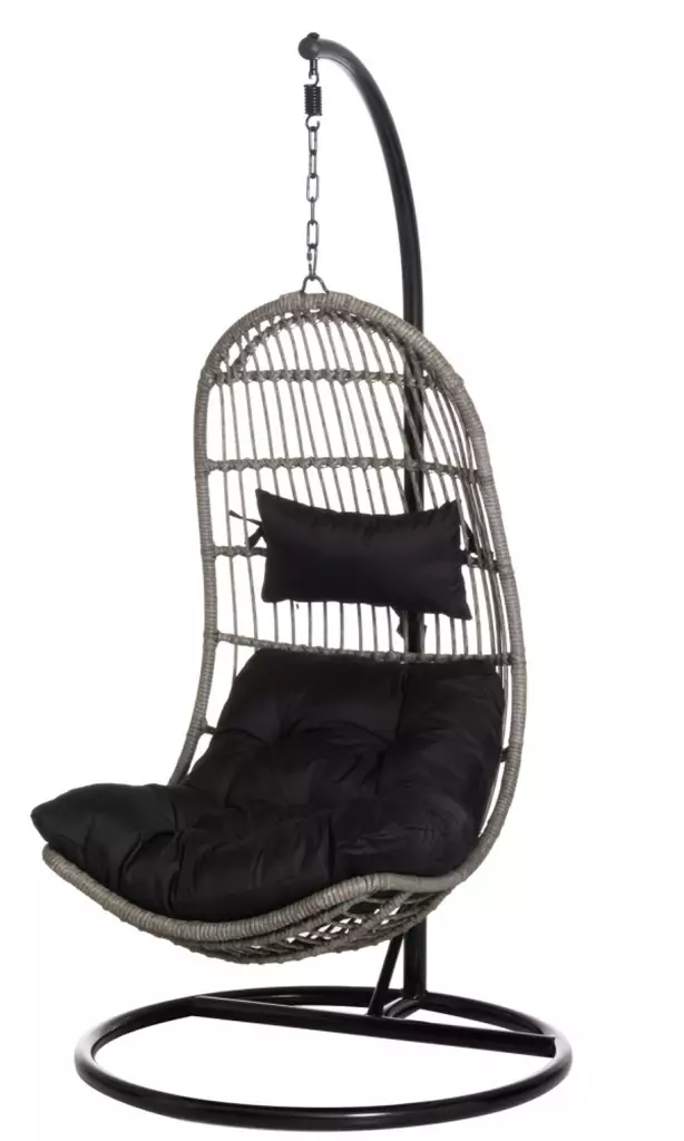 Riipputuoli telineess=C3=A4 Palermo harmaa p=C3=A4=C3=A4kuva - Trädgårdsgungor och hängstolar - 6410416073002 - 2