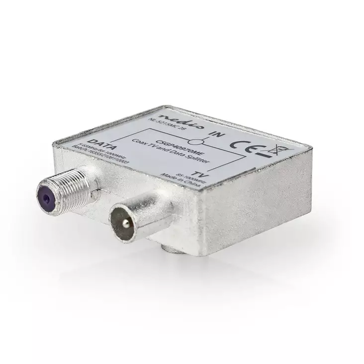 Satellite & Antenn Adapter | IEC (Koax) Hona | F Hona / IEC (Koax) Hane | Nickelplaterad | 75 Ohm | Rak | Zinc | Metall / Silver | 1 st. | Låda - Nedis produkter - 5412810426102 - 1