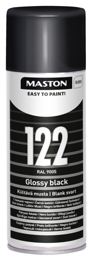 Spraymaali 100 - Kiilt=C3=A4v=C3=A4 musta - Sprayfärger - 6412491001222 - 1