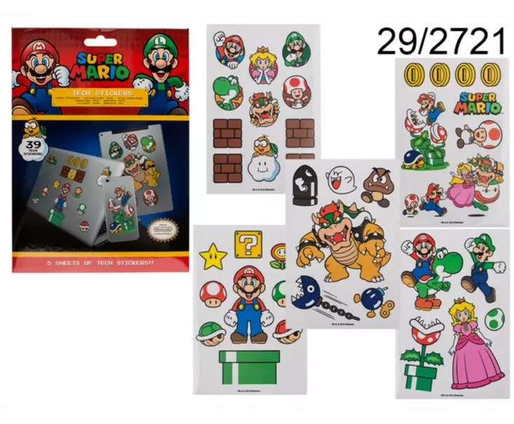 Tarrat 39 kpl/ 1 pkt Super Mario - Klistermärken - 5050293474052 - 1