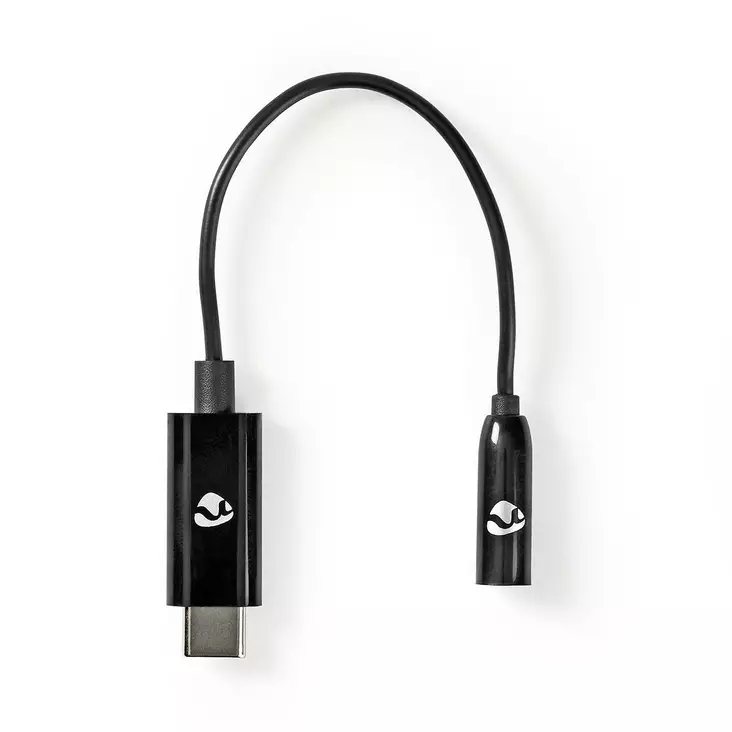 USB-C Adapter | USB 3.2 Gen 1 | USB-C Hane | 3.5 mm Hona | 0.15 m | Rund | Nickelplaterad | PVC | Svart | Låda - Dator och nätverk - 5412810313082 - 1