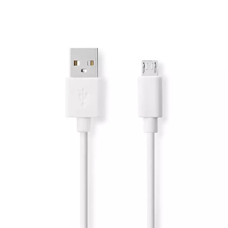 USB-kabel | USB 2.0 | USB-A Hane | USB Micro-B Hane | 480 Mbps | Nickelplaterad | 2.00 m | Rund | PVC | Vit | Låda - Dator och nätverk - 5412810401352 - 1