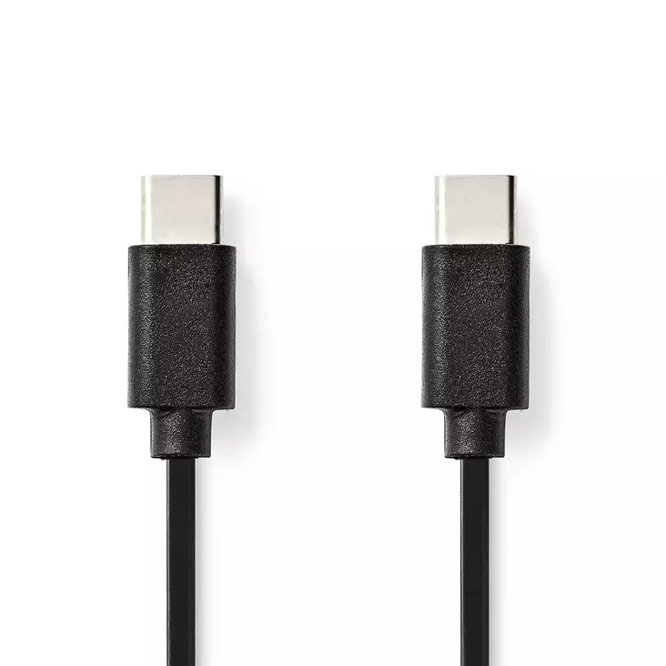 USB-kabel | USB 2.0 | USB-C Hane | USB-C Hane | 60 W | 480 Mbps | Nickelplaterad | 1.00 m | Rund | PVC | Svart | Label - Dator och nätverk - 5412810421732 - 1
