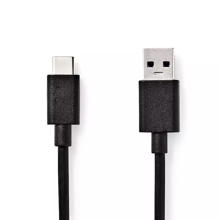 USB-kabel | USB 3.2 Gen 1 | USB-A Hane | USB-C Hane | 15 W | 5 Gbps | Nickelplaterad | 1.00 m | Rund | PVC | Svart | Label - Dator och nätverk - 5412810421992 - 1