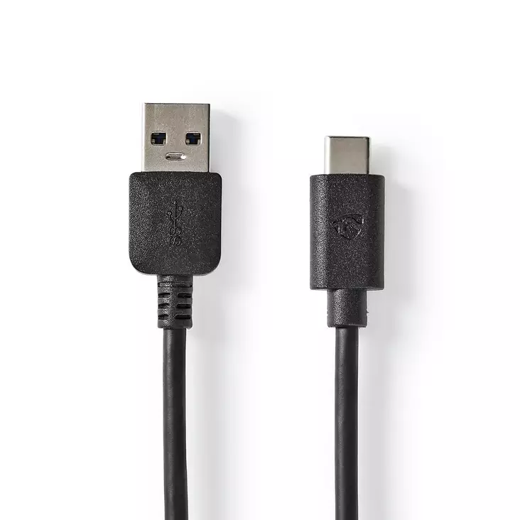 USB-kabel | USB 3.2 Gen 1 | USB-A Hane | USB-C Hane | 60 W | 5 Gbps | Nickelplaterad | 2.00 m | Rund | PVC | Svart | Låda - Dator och nätverk - 5412810317752 - 1