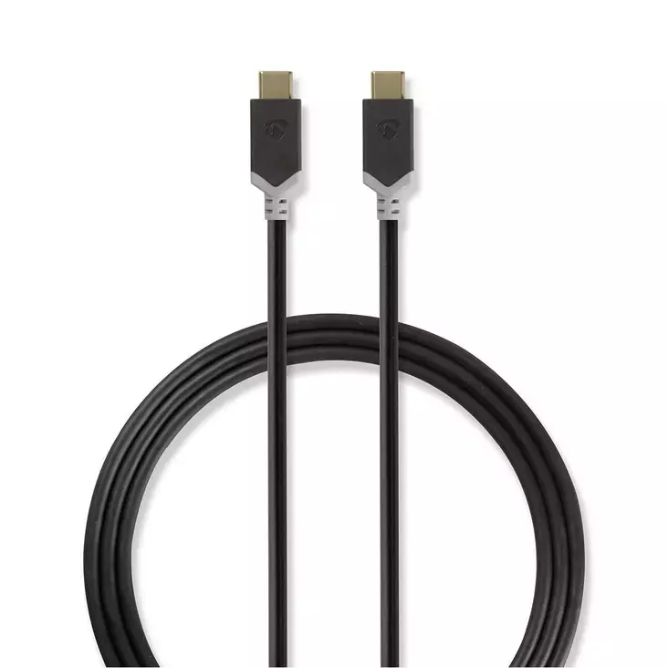 USB-kabel | USB 3.2 Gen 1 | USB-C Hane | USB-C Hane | 60 W | 4K@60Hz | 5 Gbps | Nickelplaterad | 1.00 m | Rund | PVC | Antracit | Kartong med fönster - Dator och nätverk - 5412810263592 - 1