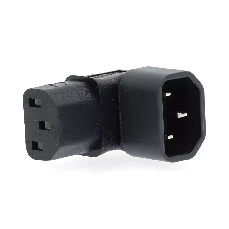 Extension Plug | IEC-320-C13 | IEC-320-C14 | Vinklat 90° | Nickelplaterad | PVC | Svart | Låda | 1 st. - Nedis produkter - 5412810427642 - 1