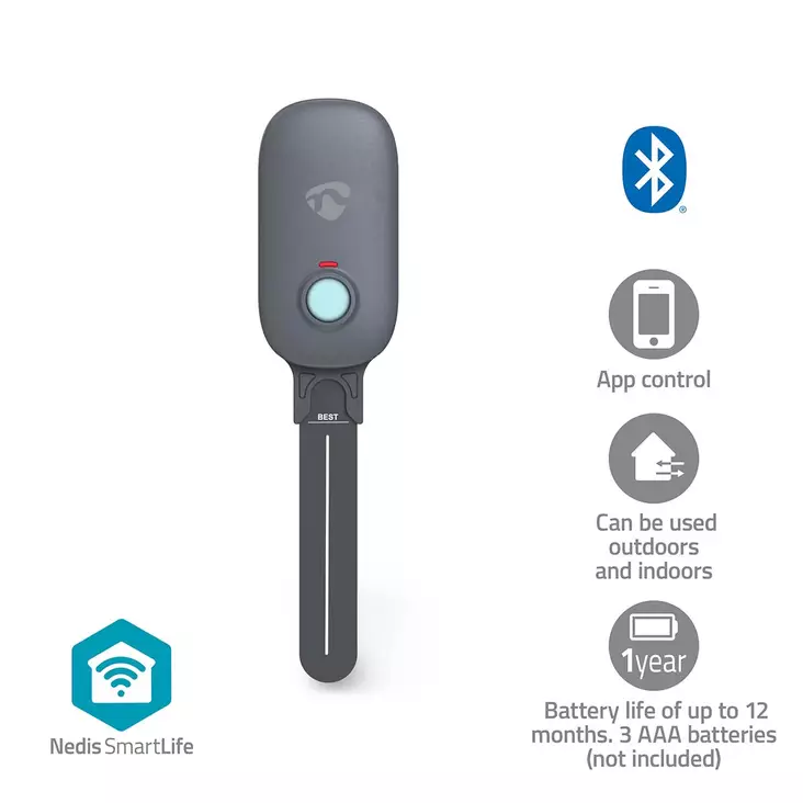 SmartLife Jordfuktighetsmätare | Bluetooth® | Batteridriven | IP55 | 0 - 100 % | Android / IOS - Nedis produkter - 5412810451692 - 1