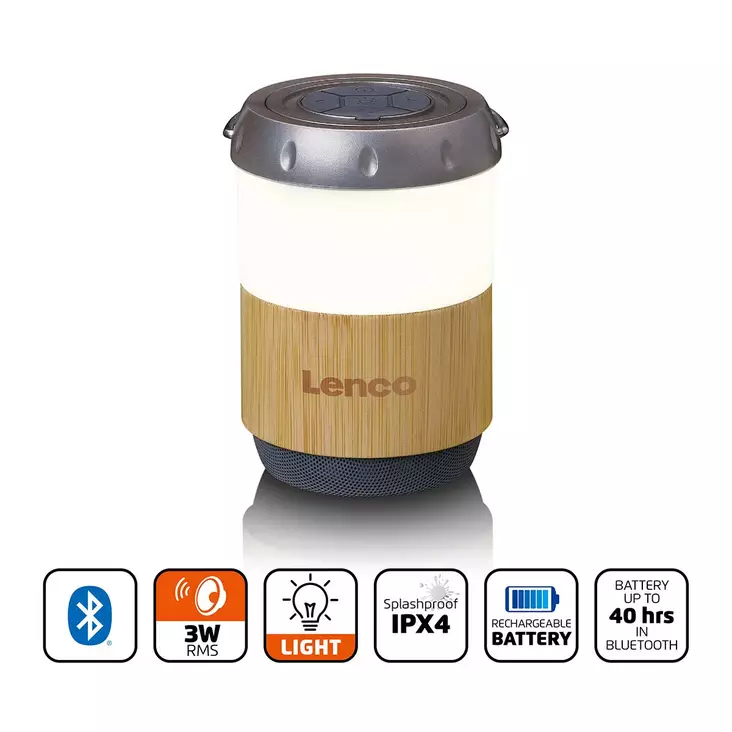 Lykta med inbyggd Bluetooth®-högtalare Bamboo - Bluetooth-högtalare - 8711902072362 - 1