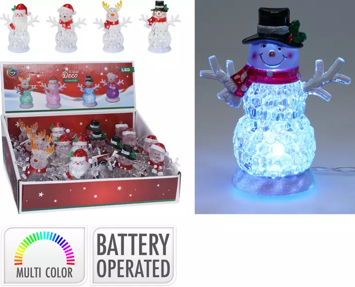 Kristalliklar juldekoration med LED-ljus 11 cm – stämningsfull X-Mas Deco-figur - Juldekorationer och textilier - 8720573716352 - 1